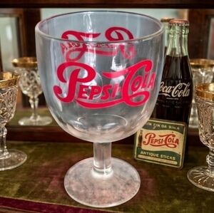 Vintage Pepsi-Cola Glass Goblet